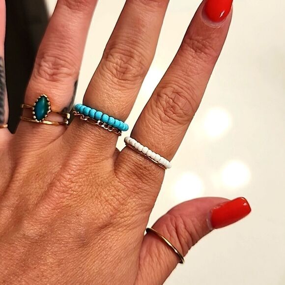 Custom Glass Bead Rings - Picture 3 of 5